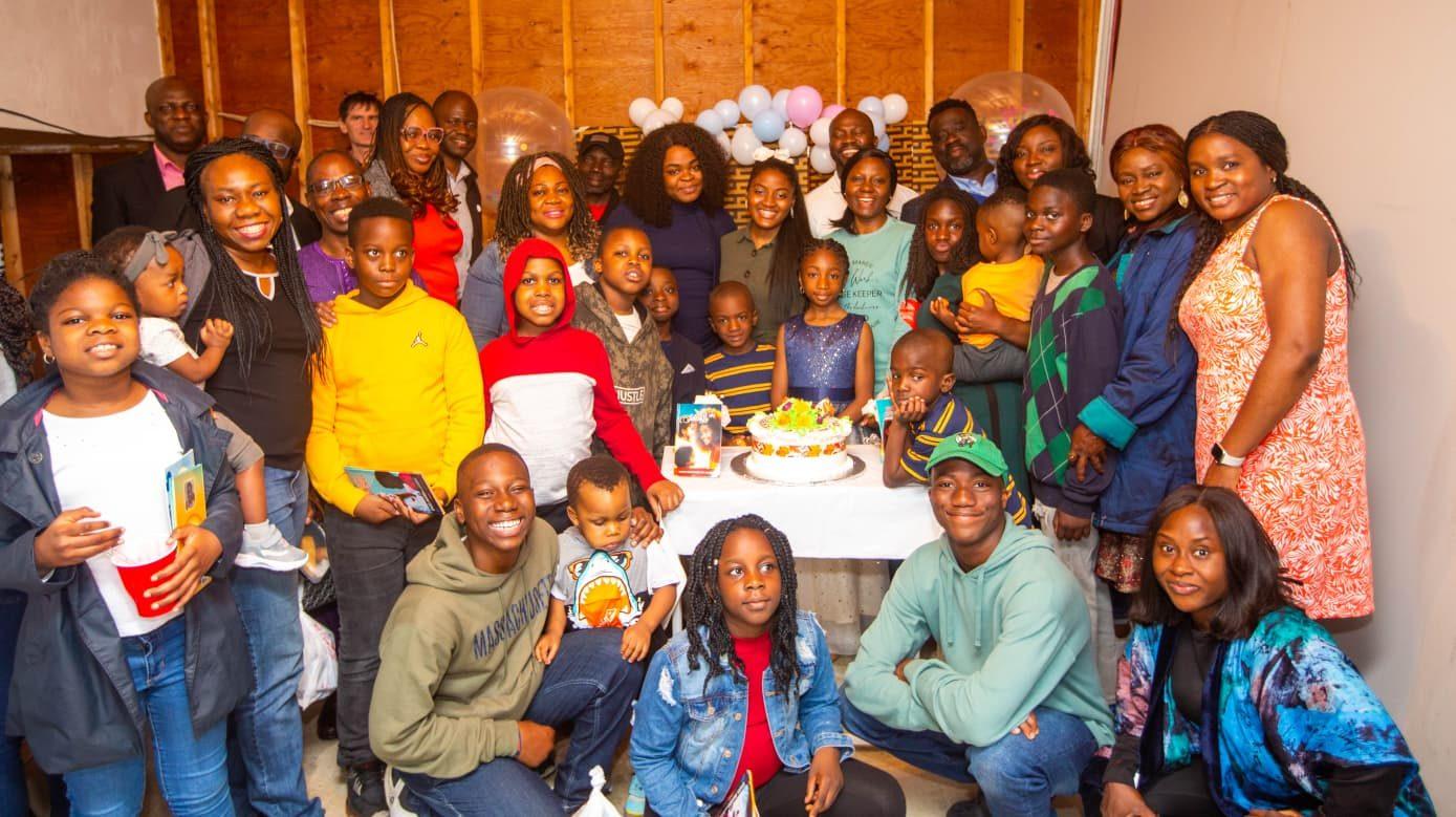 Children and mentors celebrating together